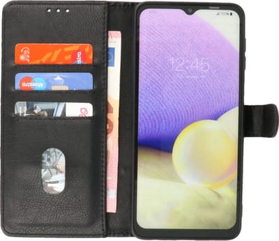 Samsung 22 Plus Portemonnee telefoonhoesje Bookcase voor pasjes - zwart - PU Leer - 360 graden bescherming