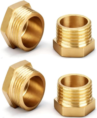 4-delige messing afsluiters 1/2 inch, blinde doppen met rubber ring, geschikt voor waterleidingen, verwarming en sanitair