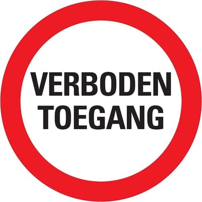 Pickup bord rond diameter 30 cm - Verboden toegang