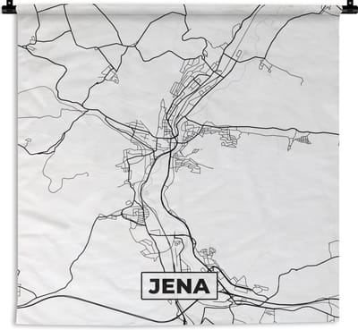 Wandkleed - Wanddoek - Jena - Plattegrond - Kaart - Stadskaart - 180x180 cm - Wandtapijt