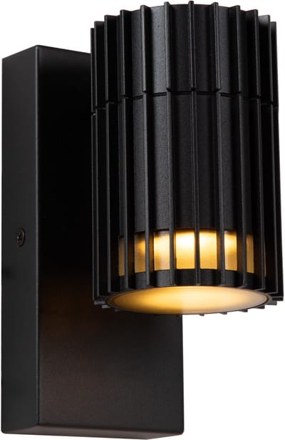 Lucide TIMBALA - Wandspot / Wandlamp Binnen/Buiten - 1xGU10 - IP44 - Zwart | Essential