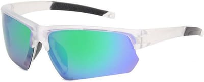 Hikr® Sportbril - Fietsbril heren - Half frame zonnebril - Gepolariseerd - Wintersport & Sport zonnebril - Sportief - Outdoor - Wielrennen & Fietsen - Hiking & Wandelen