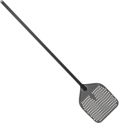 HCB® - Professionele antikleef Pizzaschep - Ø30 cm x 150 cm - Pizza schep van geperforeerd geanodiseerd aluminium - Lichte Pizzaspatel - Draaischep voor pizzaoven en bbq - 1 kg - 2262
