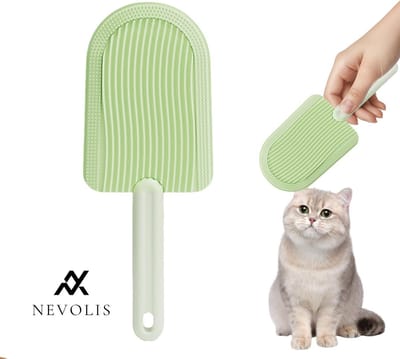 Nevolis Kattenborstel voor lang en kort haar ergonomische handgreep en zachte verzorging voor alle kattenrassen met neopreen handvatnutritionele zachte touchhuidvriendelijk trimsysteem .