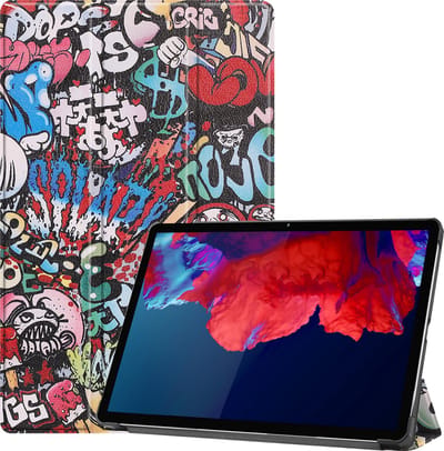 Hoesje Geschikt voor Lenovo Tab P11 - Dun & Stevig - Trifold Bookcase - Hard Cover - Hardcover Book Case - Tablet Hoes - Graffity