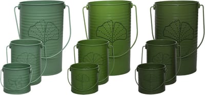 Esschert design - Groentinten windlicht set van 3