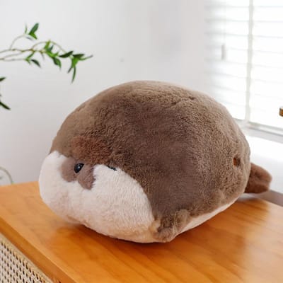 Peluche Phoque Oreiller Kawaii Vie Marine Peluche Douce Loutre de Mer Réaliste Animaux en Peluche Poupée Simulation Coussin Cadeau d'Anniversaire see choose option gray