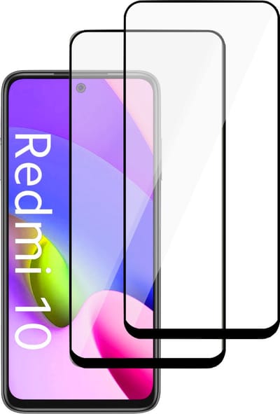 Geschikt voor Xiaomi Redmi 10 Screenprotector Glas - Full Screen Beschermglas Screen Protector - 2x