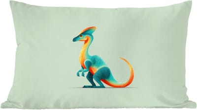 Sierkussens - Kussentjes Woonkamer - 60x40 cm - Staart - Dino - Minimalistisch - Blauw