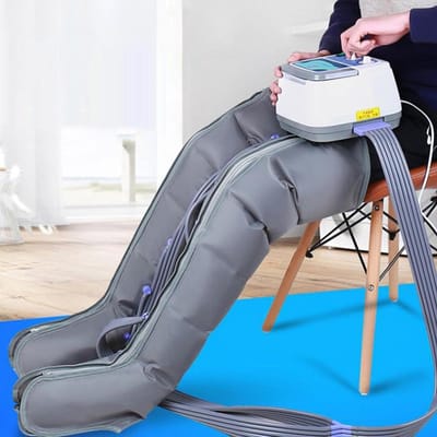 Beenmassageapparaat Luchtcompressie - Pressotherapie Laarzen - Spierherstel Ontspanning - 6 Holtes - Instelbare Tijd - Grijs