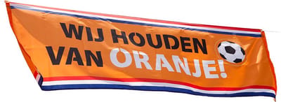 Boland - Polyester banner 'Wij houden van Oranje' - Voetbal - Koningsdag - Holland - Supporter - Voetbal