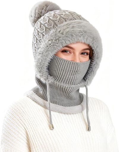 Thermisch Fleece Balaclava voor Vrouwen, Winddicht Ski Masker, Multifunctionele Wintermuts met Nekwarmer en Hoed voor Koude Dagen