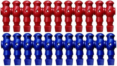 Tafelvoetbal Spelers - Poppen Vervanging - Tafelvoetbal Onderhoud - Glad en Braamvrij - 22 Stuks - Rood Blauw