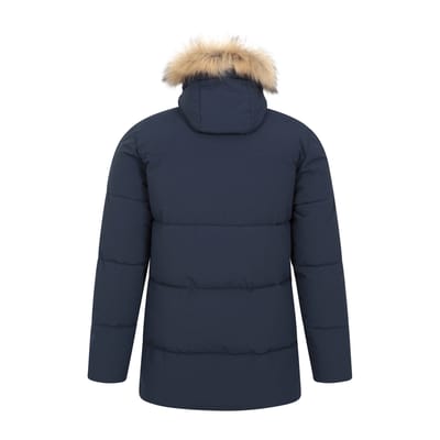 Mountain Warehouse Waterafstotende gewatteerde parka voor heren (Marine)