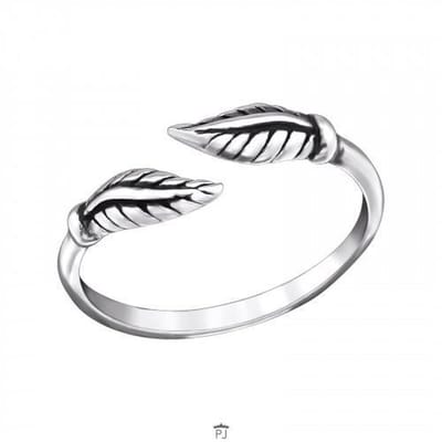Zilveren teenring - bladeren design - 925 zilver - hypoallergeen