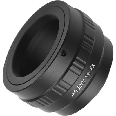 Andoer T2-FX Metalen Lens Mount Adapter Ring T/T2 Mount Lens Adapter Vervanging voor Fujifilm zwart
