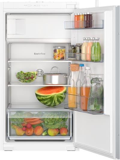 Bosch KIL32NSE0 - Serie 2 - Inbouwkoelkast - Inbouw koelkast met vriesvak - 102.1 cm x 54.1 cm - Multi Box XXL: een extra ruime lade voor groente en fruit - Led verlichting