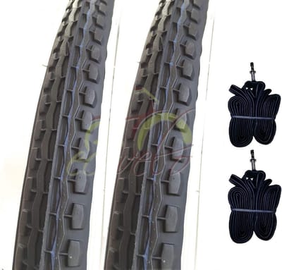 Fietsbanden Set - Banden en binnenbanden - Stadsfietsen - Butyl luchtkamers - 24 x 1.75 - Zwart