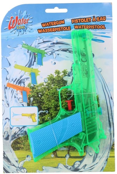 Eddy Toys Waterpistolen - 4x - waterpistool - groen - 18 cm - kinderen - waterspeelgoed - van kunststof - Politie pistool model