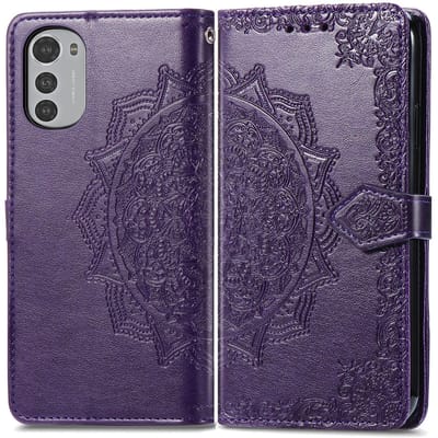 imoshion Hoesje - Geschikt voor Motorola Moto E32 / Motorola Moto E32s - Mandala Bookcase - Paars