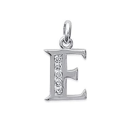 Blinx Jewels Zilveren Hanger Letter E Steentjes