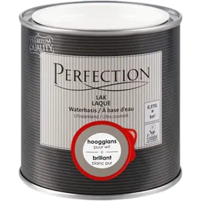 Perfection Houtlak Lak - Hoogglans - Puur Wit - 375ml