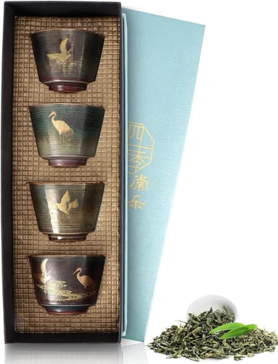 4 Stks Theemokken-Theekopjes Set, Keramische Theekopje Retro Theemok Theekopjes Japans Stijl Thee Mok Teaware Sake Cup, Gift Set (#2)