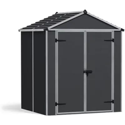 Canopia Metalen Tuinhuis Rubicon - Donkergrijs - 154x185cm - Enkele Deur - Met Vloer