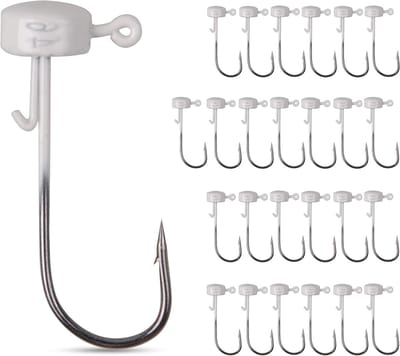 Jigkoppen Set - Vishaak Accessoires - Vissen Vangen - Scherpe Koolstofstaal Haken - 25 Stuks - Wit