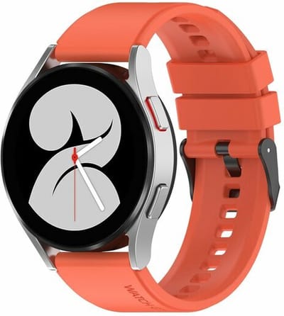 By Qubix - Geschikt voor Garmin bandje - Siliconen gesp bandje - Oranje - Geschikt voor Garmin Vivoactive 6 / 5 / 3 - Smartwatch bandje 20mm