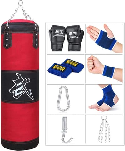 Hangende Bokszak voor Thuis Fitness - Boksset met Handschoenen en Bevestigingsmaterialen