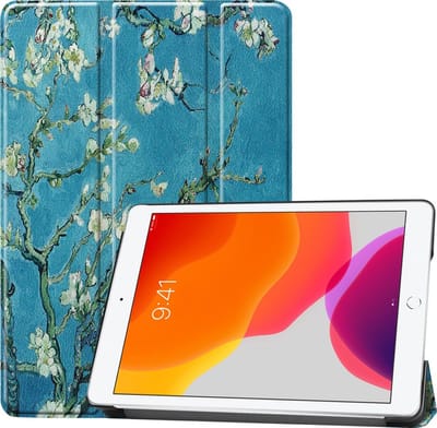 Hoesje - Geschikt voor Apple iPad 7 (2019) - 10.2 inch - 7e Generatie - Dun & Stevig - Hardcover Book Case - Trifold Bookcase Hoes - Hard Cover - Tablethoes - Bloesem