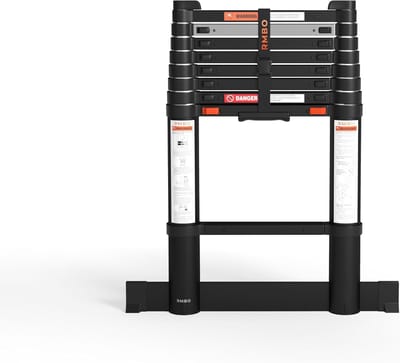 Telescopische Ladder - Compacte Klimhulp - Veilig Klussen - Soft Closing Systeem - 2.60 Meter Hoog - Zwart
