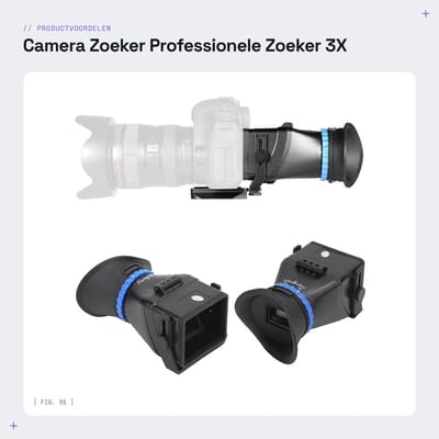 Dailygoods- Camera Zoeker Professionele 3x Versterking - 3 Inch/3.2 Inch Compatibel - Kunststof/Legering/Glas - 1/4 Inch Schroef - Lichtgewicht 382g - Inclusief Anti-verloren Lanyard - Camerazoeker