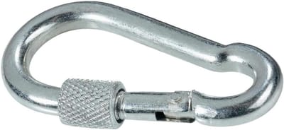 Gegalvaniseerde Karabiner - Met Sluiting - Spullen Bevestigen - Robuust Staal - 2 Stuks 120mm - Zilverkleurig