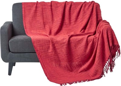 Homescapes Nirvana plaid, 100% katoen, rood, 255 x 360 cm