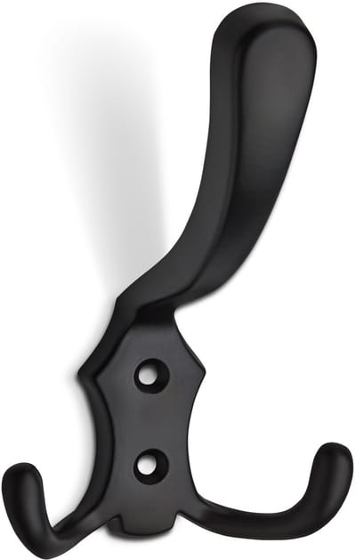Garderobehaak LENA 123 x 79 x 75 mm BA 20 mm zwart Handdoekhouder Jashaak Garderobe van SO-TECH