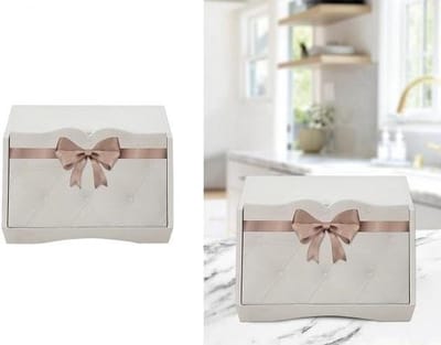 Broodtrommel Hout - Keuken Opberger - Brood Vers Houden - Elegant Decoratief - 38.5 x 28.5 x 20 cm - Taupe