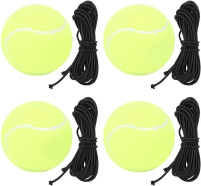 Tennis Trainingsset - Tennisbal met Touw - Zelfstandig Trainen - Hoge Elastische Bal - 6.7 cm Diameter - Geel