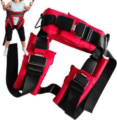 Trampoline harnas - Veiligheidsgordel kinderen - Veilig springen - Verstelbare banden - 40.6 x 34 x 18.4 cm - Zwart rood