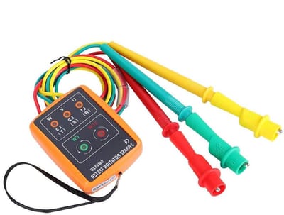 Faserotatiemeter - Volgorde Indicator - Driefasen Controleren - LED en Zoemer - 60V tot 600V - Grijs