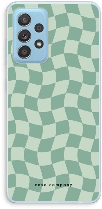 Case Company® - Hoesje geschikt voor Samsung Galaxy A73 hoesje - Grid Groen - Soft Cover Telefoonhoesje - Bescherming aan alle Kanten en Schermrand