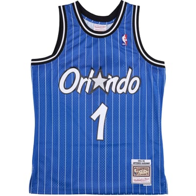 Basketbaltanktop voor heren Nba Swingman Jersey Hardwood Classics No 1 Anfernee Hardaway 1994-95 Orlmag Original Team Colors