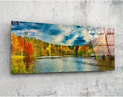Panorama Glasschilderij - Landschappen - Wanddecoratie - 92 x 36 cm