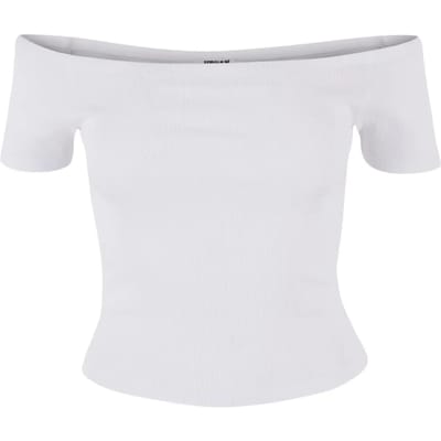 Urban Classics - Organic Rib Off shoulder top - XL - Wit