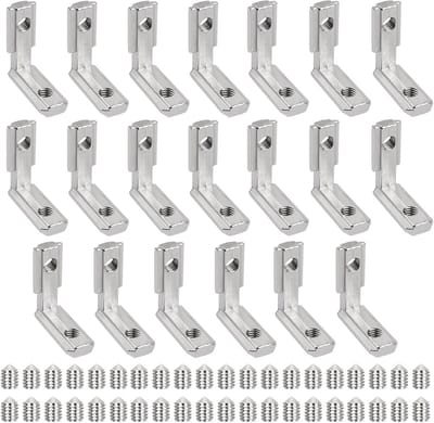20x Hoekverbinding 90 Graden voor T-Profiel Aluminium Structuurdelen - Zinklegering