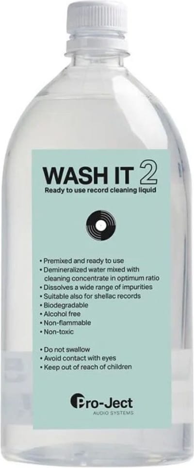 Pro-Ject Wash It 2 Platenwasmiddel 1000ml - Grondige Vinylreiniging - Verwijdert Vuil & Stof - Beschermt Geluidskwaliteit