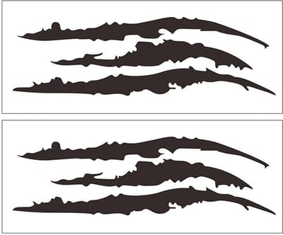 Dailygoods - Autostickers Krassen Klauwen - 2 Stuks, Zwart, Decoratieve Tuning Stickers voor Auto