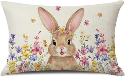 Decoratieve Kussenslopen 50 x 30 cm met Paashaas Motief voor Sofa, Woonkamer en Tuin - Lente Decoratie en Gezellige Sfeer