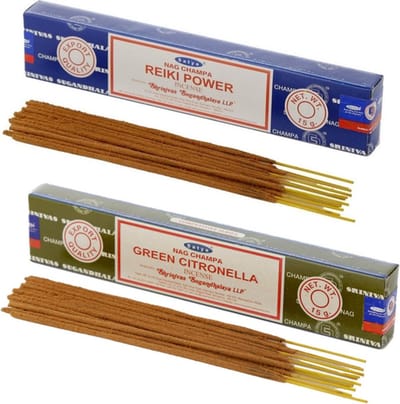 Satya Wierook cadeauset - 2x geurstokjes - Reiki Power en Citronella geur - Meditatie
